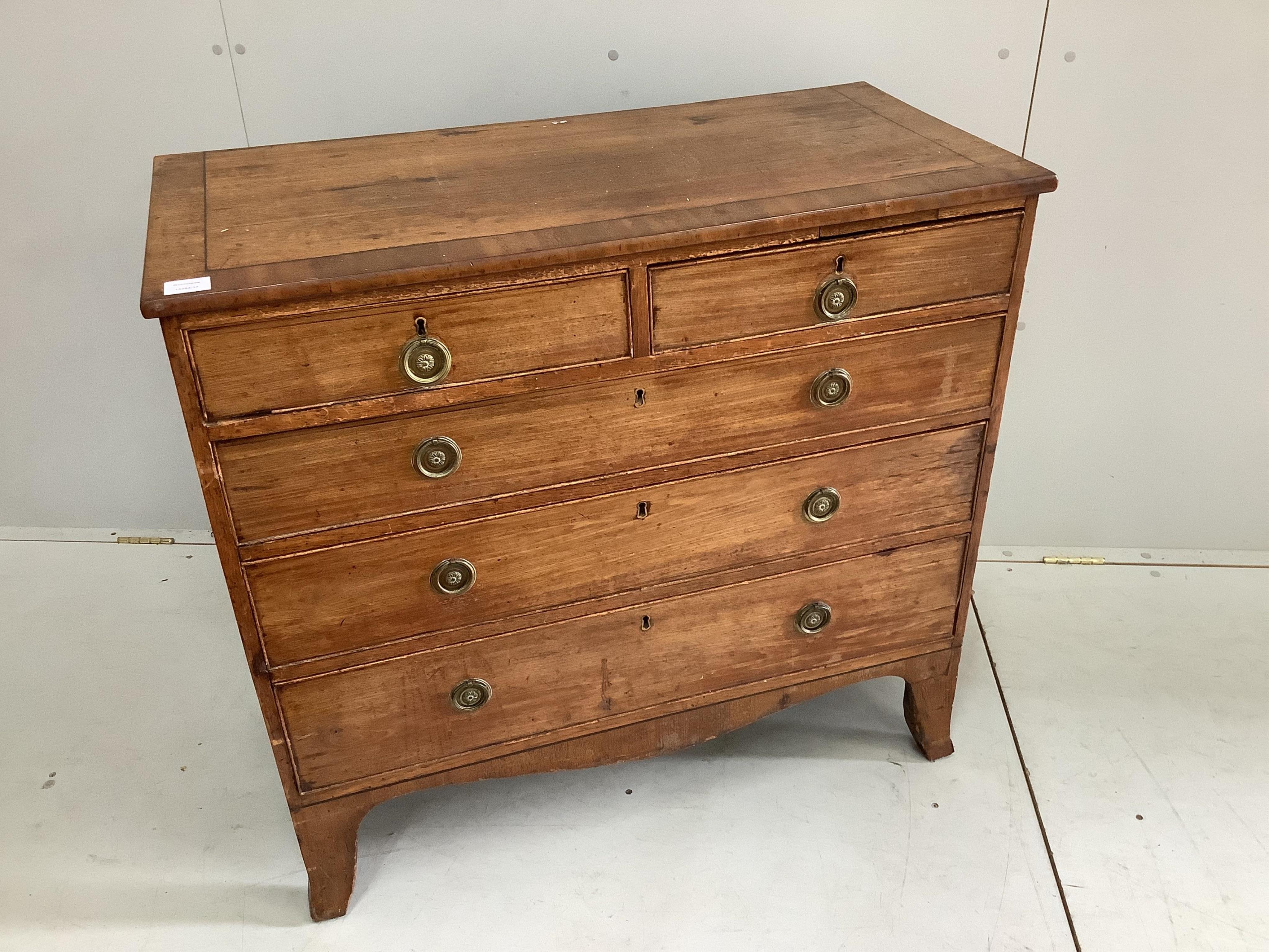 A George IV mahogany chest, width 95cm, depth 46cm, height 89cm. Condition - fair